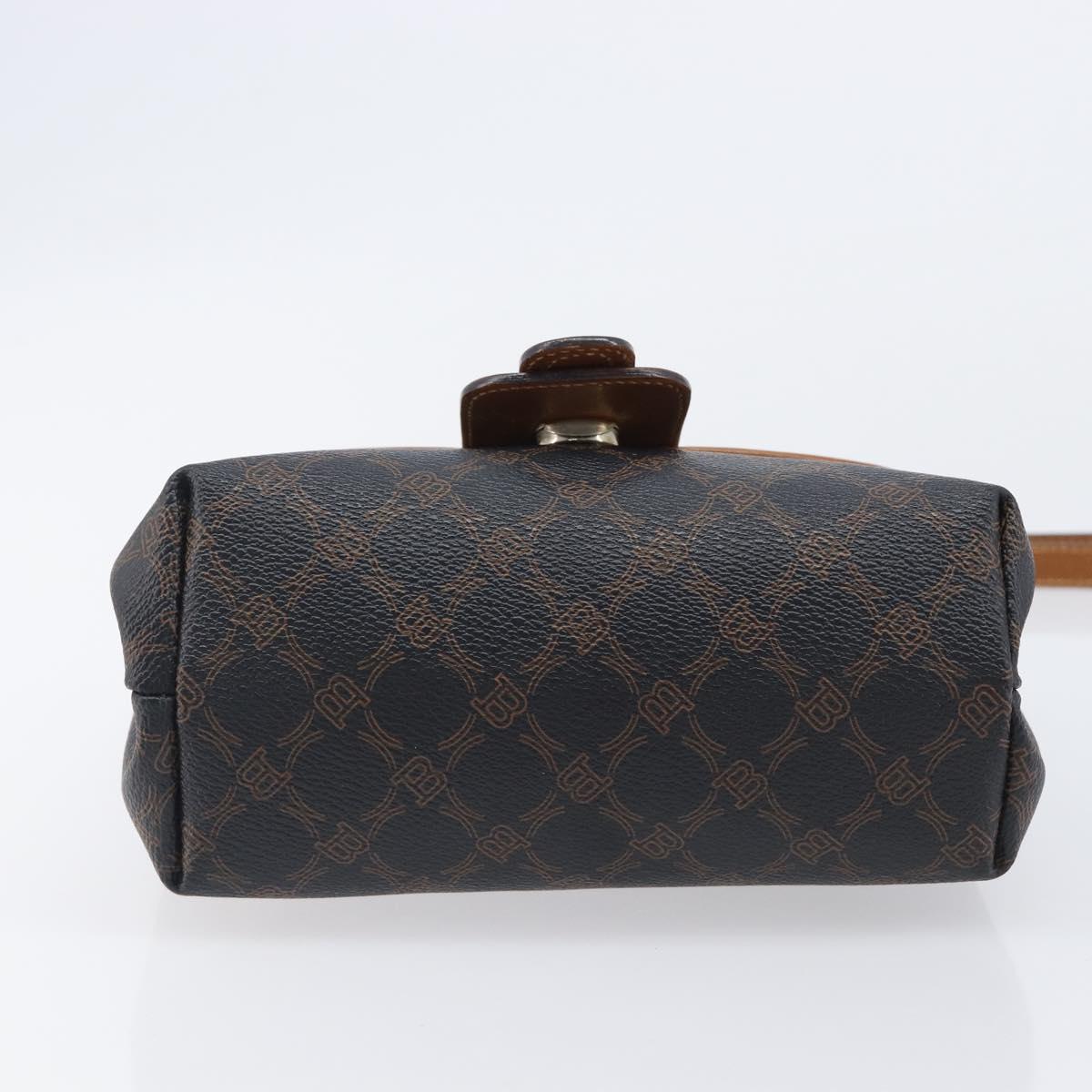 BALLY Hand Bag PVC 2way Black Gold Auth ka6321
