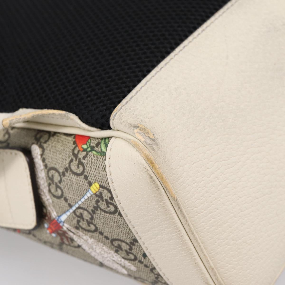 GUCCI Ophdia GG Web Sherry Line Flora Backpack PVC Beige 547965 Auth ka6322V