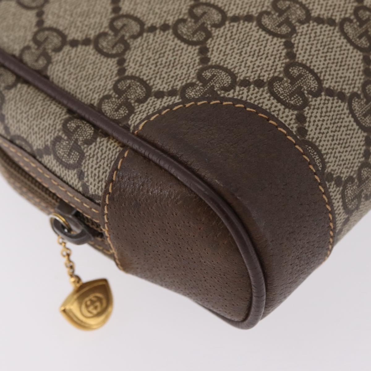 GUCCI GG Supreme Clutch Bag PVC Beige Gold 014 89 0100 Auth ka6324