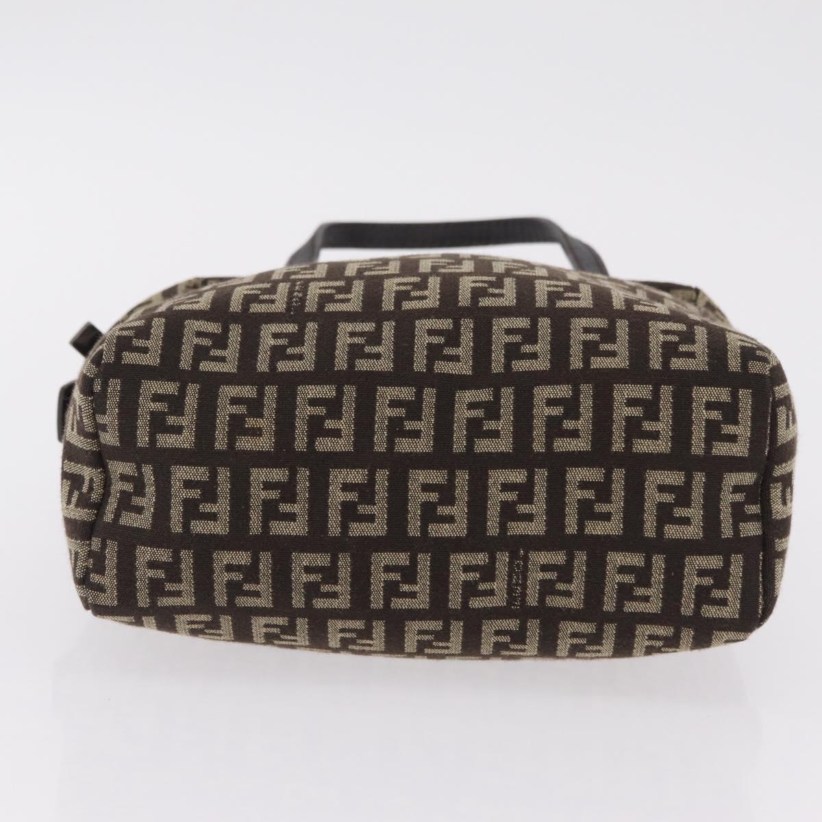FENDI Zucchino Canvas Hand Bag Brown 8BN105 Auth ka6325