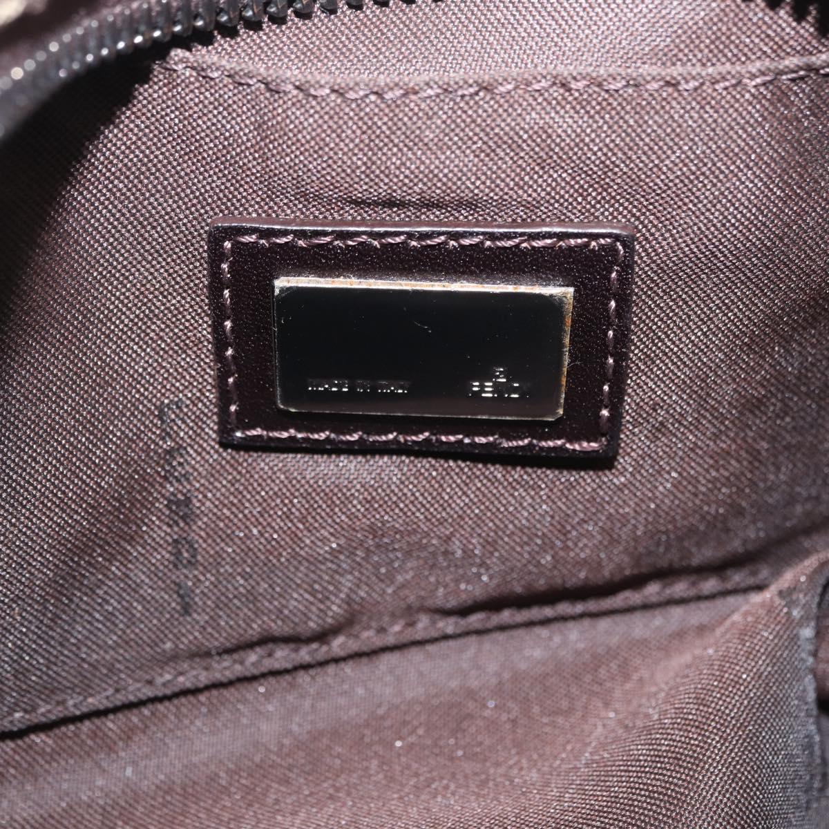 FENDI Zucchino Canvas Hand Bag Brown 8BN105 Auth ka6325
