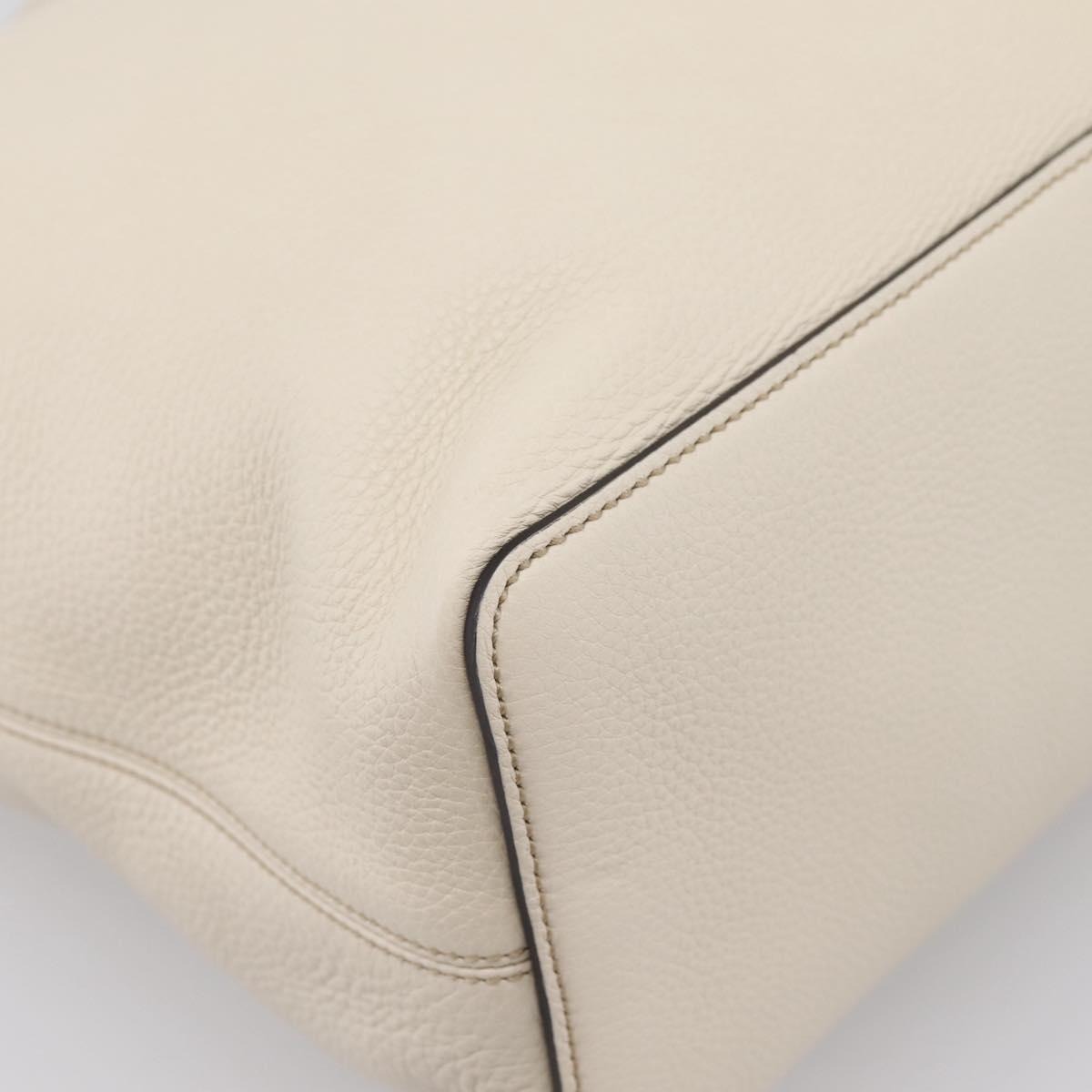 GUCCI Soho Shoulder Bag Leather 2way White Gold 408825 Auth ka6326V