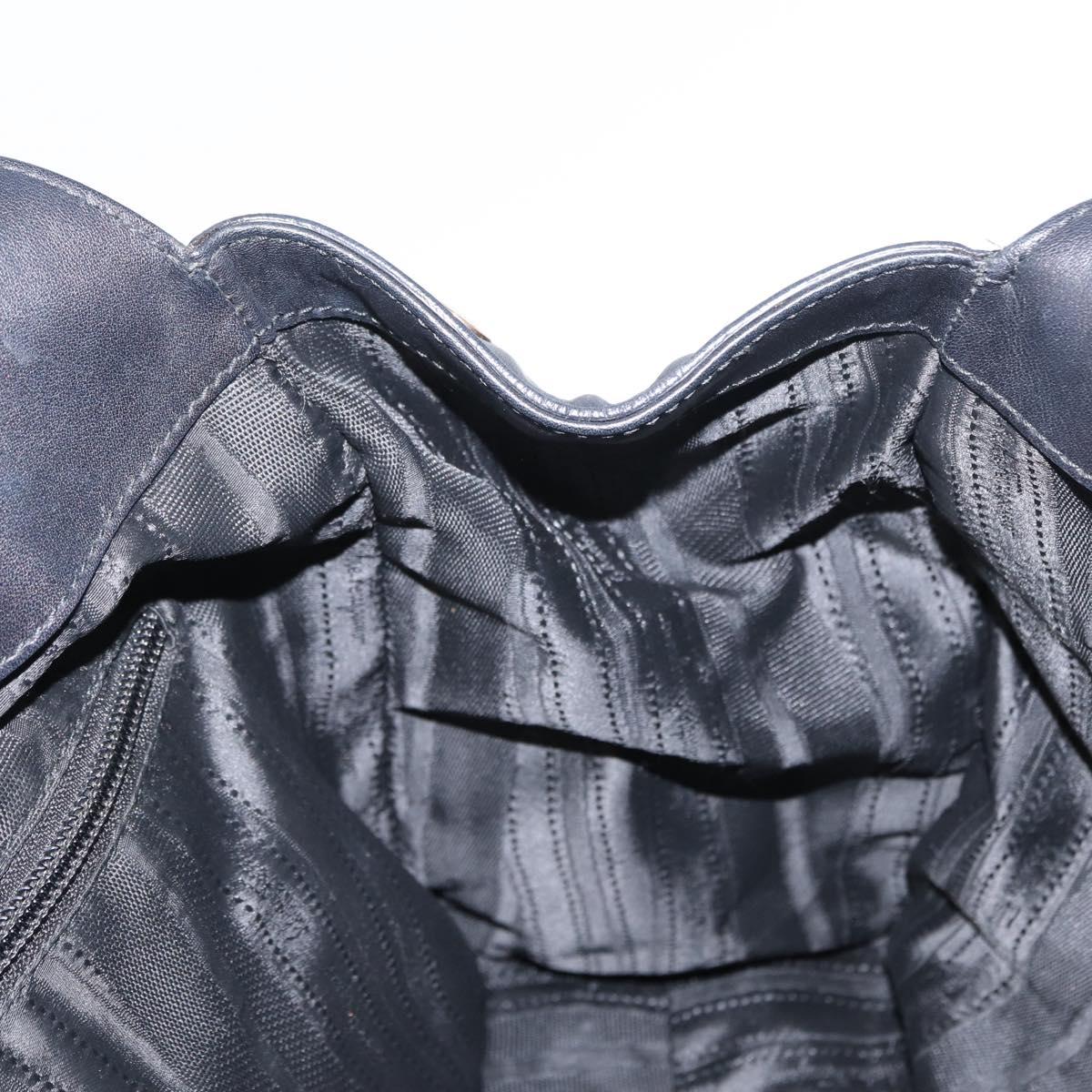 Salvatore Ferragamo Gancini Shoulder Bag Leather Black Gold Auth ka633