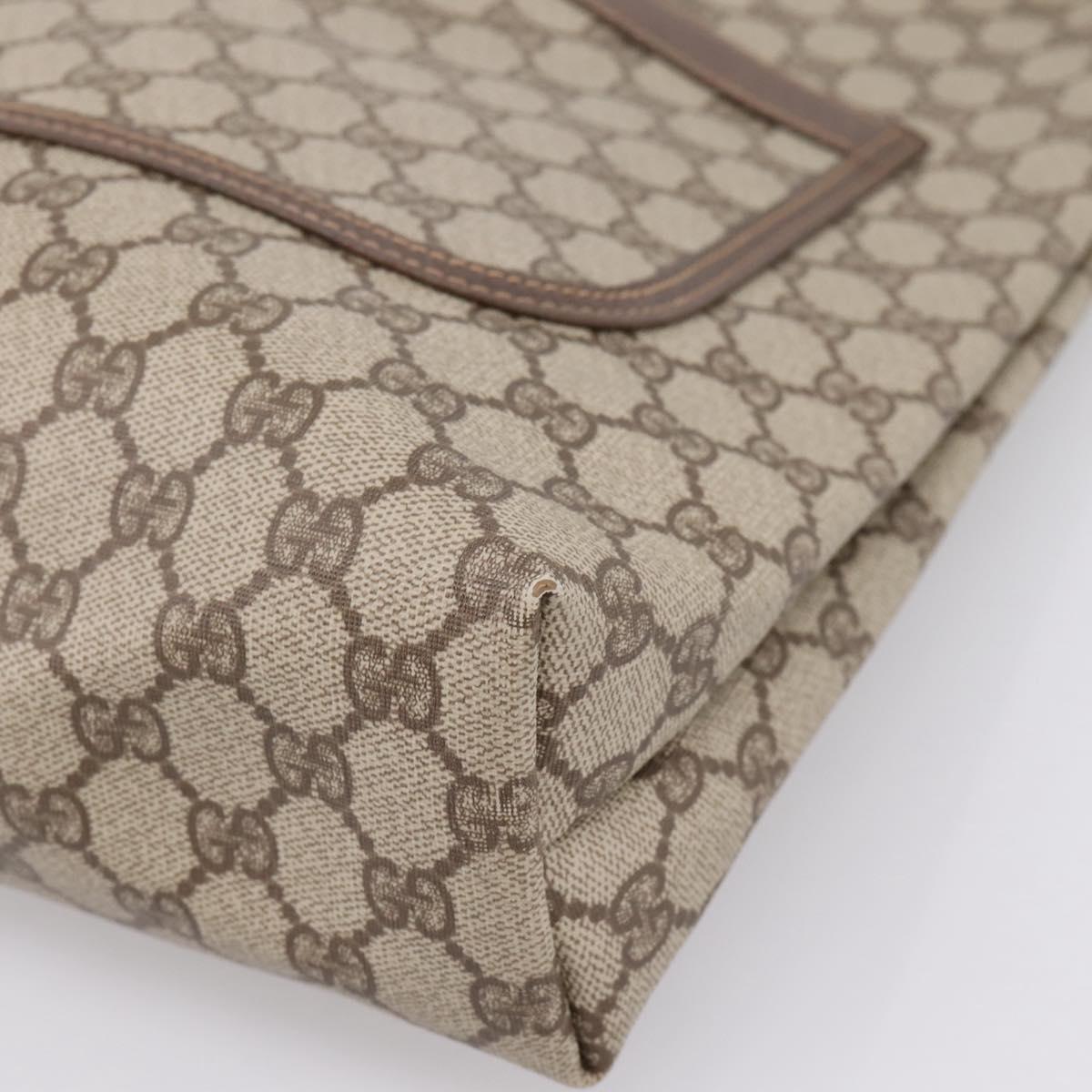 GUCCI GG Supreme Web Sherry Line Tote Bag PVC Beige Gold 002 58 6487 Auth ka6332