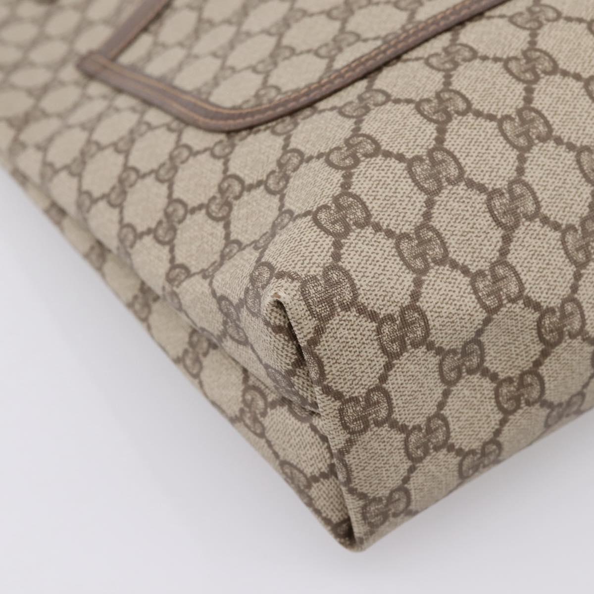 GUCCI GG Supreme Web Sherry Line Tote Bag PVC Beige Gold 002 58 6487 Auth ka6332
