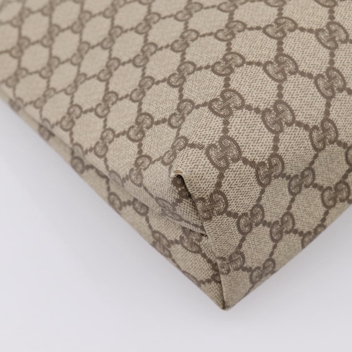 GUCCI GG Supreme Web Sherry Line Tote Bag PVC Beige Gold 002 58 6487 Auth ka6332