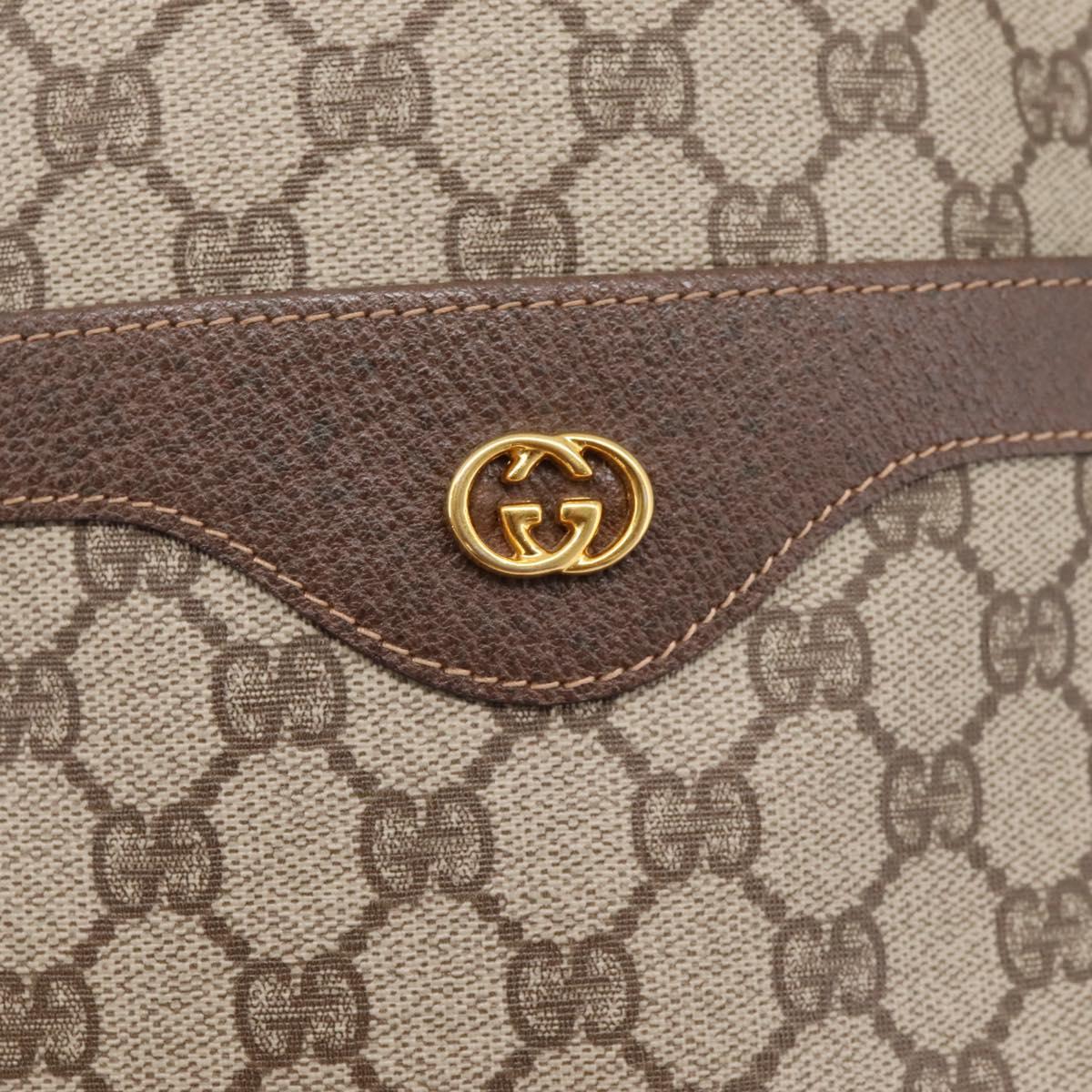 GUCCI GG Supreme Web Sherry Line Tote Bag PVC Beige Gold 002 58 6487 Auth ka6332