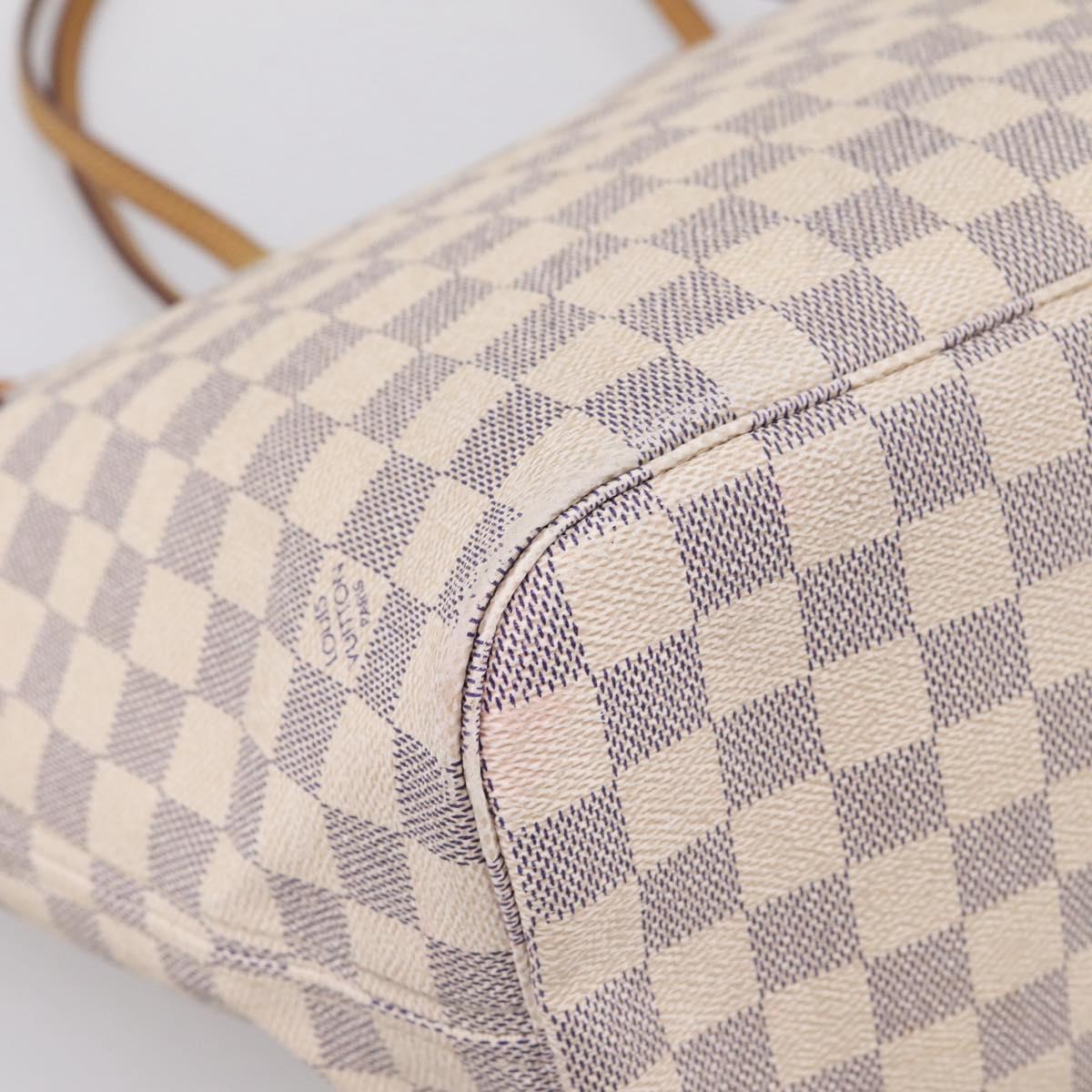 LOUIS VUITTON Damier Azur Neverfull MM Tote Bag N51107 LV Auth ka6333