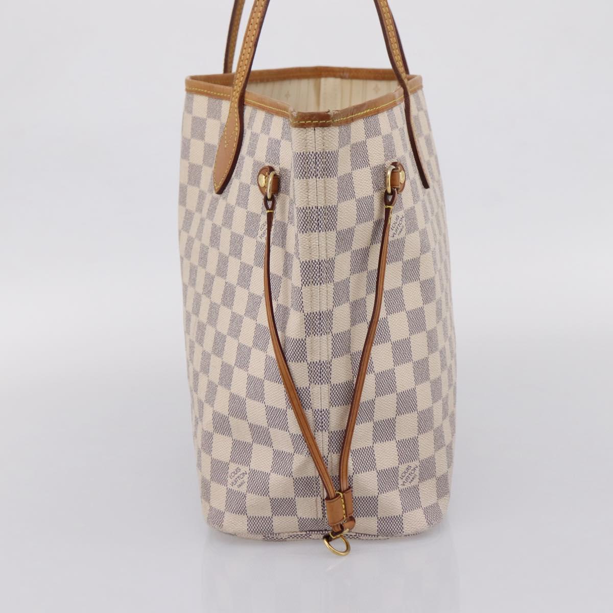 LOUIS VUITTON Damier Azur Neverfull MM Tote Bag N51107 LV Auth ka6333