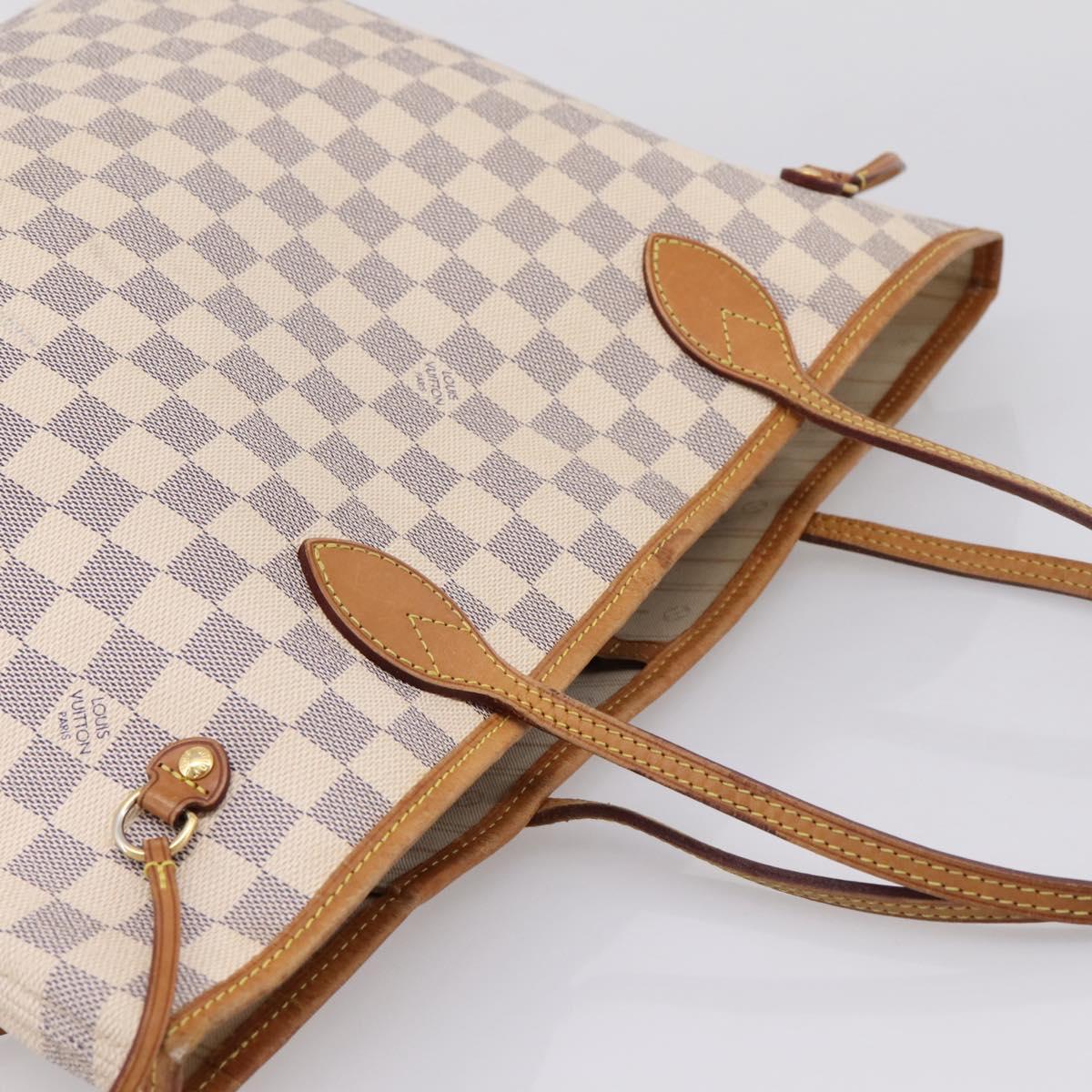 LOUIS VUITTON Damier Azur Neverfull MM Tote Bag N51107 LV Auth ka6333