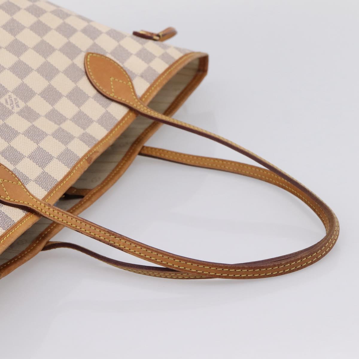 LOUIS VUITTON Damier Azur Neverfull MM Tote Bag N51107 LV Auth ka6333