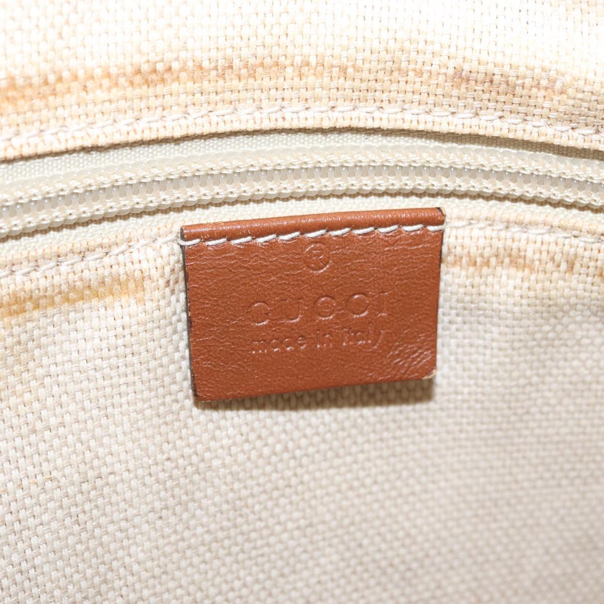 GUCCI GG Canvas Web Sherry Line Shoulder Bag Beige Silver 308930 Auth ka6334