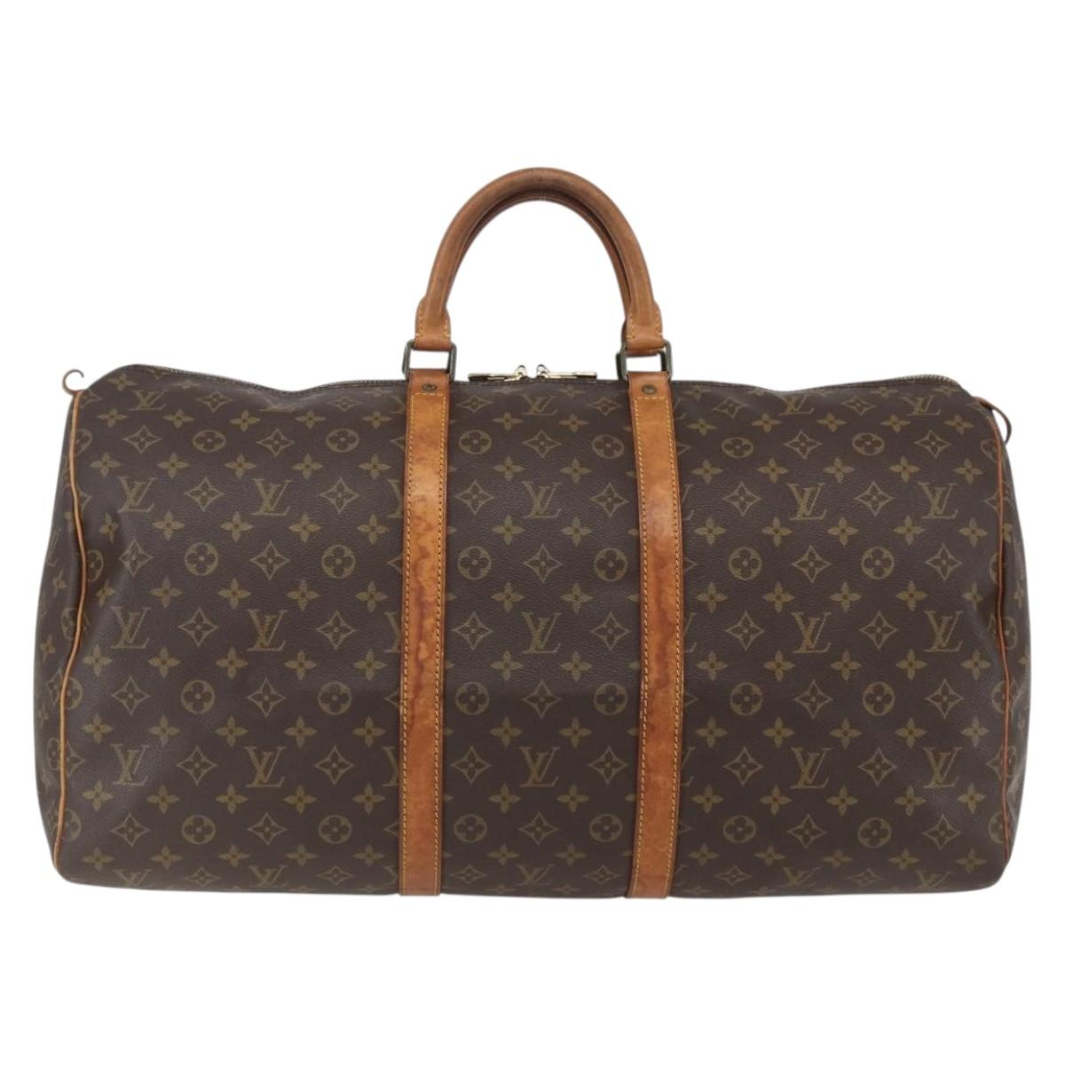 LOUIS VUITTON Monogram Keepall 55 Boston Bag M41424 LV Auth ka634