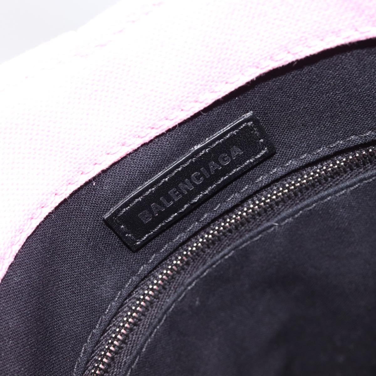 BALENCIAGA Wave XS Hand Bag Canvas 2way Pink Silver 619979 Auth ka6340V