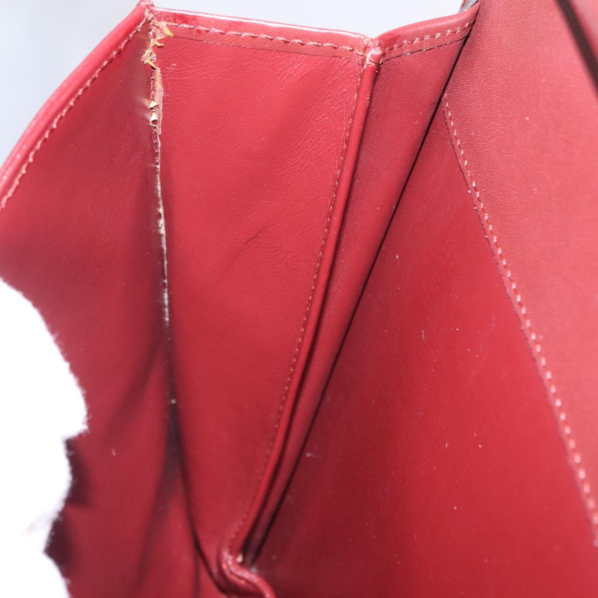 CARTIER Must Line Shoulder Bag Leather Bordeaux Gold Auth ka6344