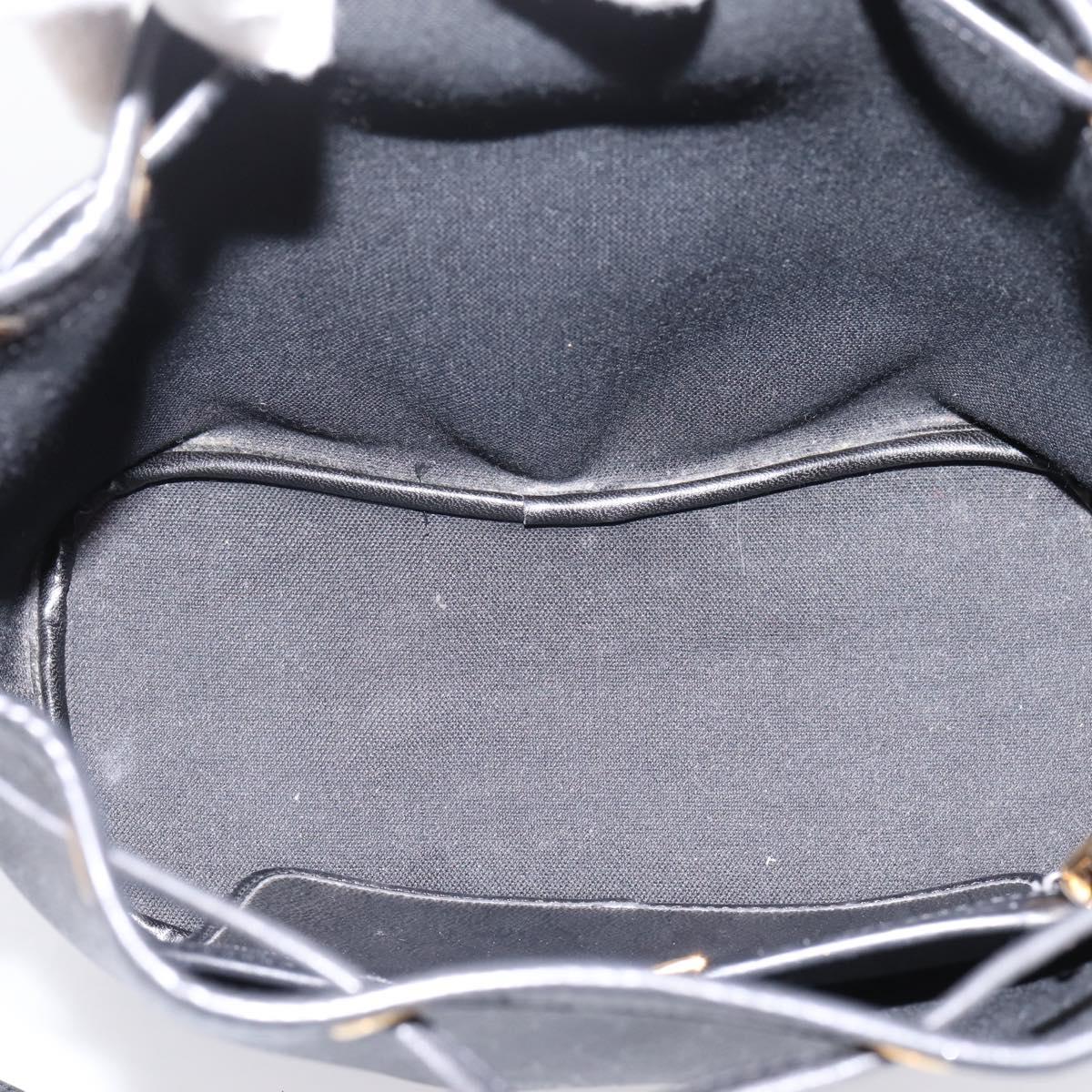 Christian Dior Honeycomb Canvas Shoulder Bag PVC Black Gold Auth ka6345