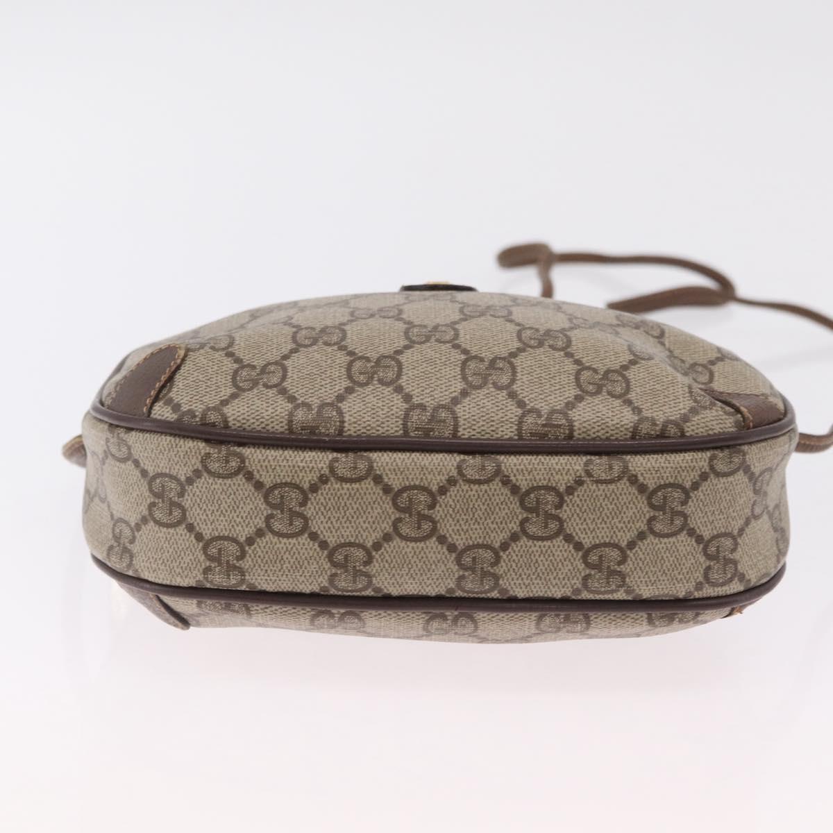 GUCCI GG Supreme Web Sherry Line Bag PVC Beige Gold 89 02 066 Auth ka6349