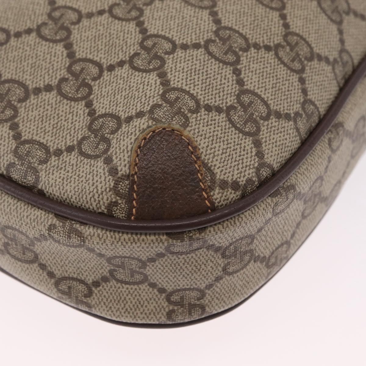 GUCCI GG Supreme Web Sherry Line Bag PVC Beige Gold 89 02 066 Auth ka6349