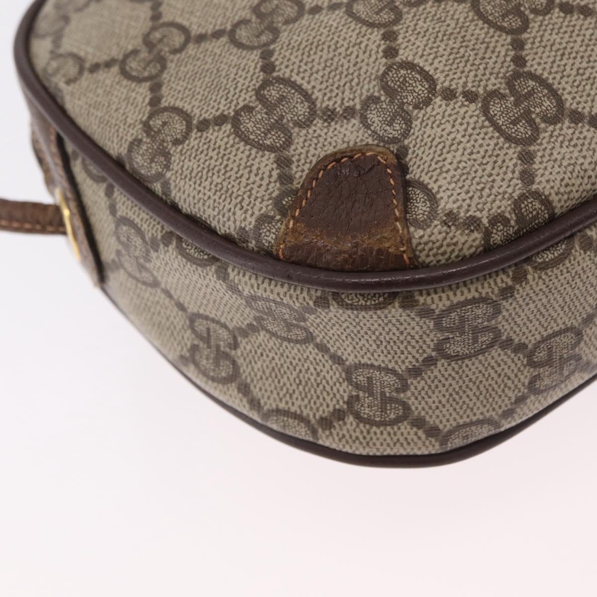 GUCCI GG Supreme Web Sherry Line Bag PVC Beige Gold 89 02 066 Auth ka6349