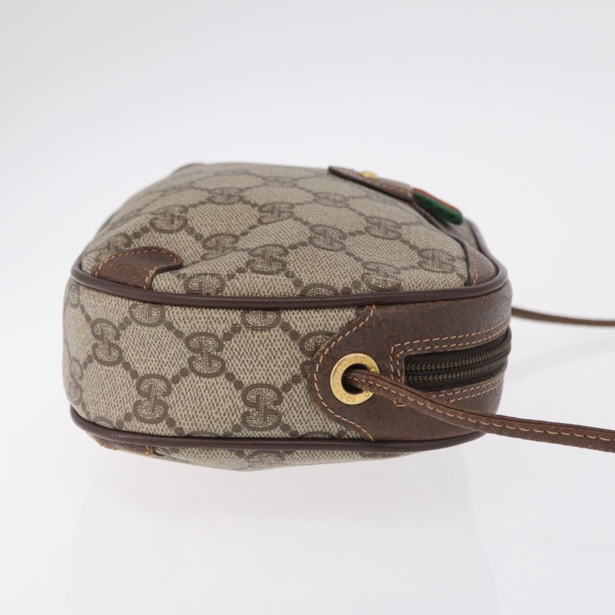GUCCI GG Supreme Web Sherry Line Bag PVC Beige Gold 89 02 066 Auth ka6349