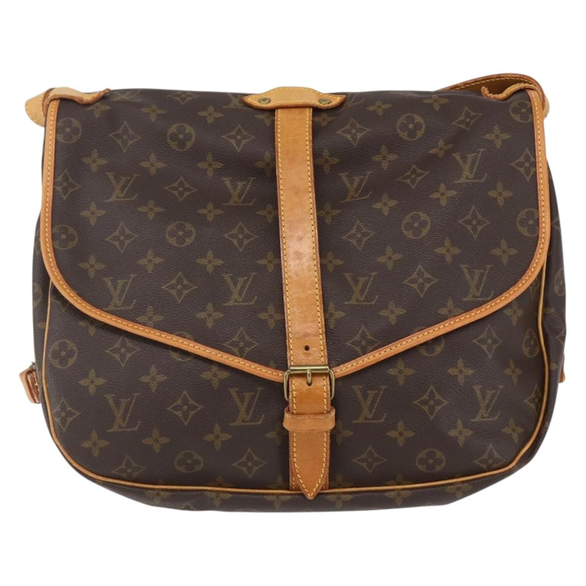 LOUIS VUITTON Monogram Saumur 35 Shoulder Bag M42254 LV Auth ka635