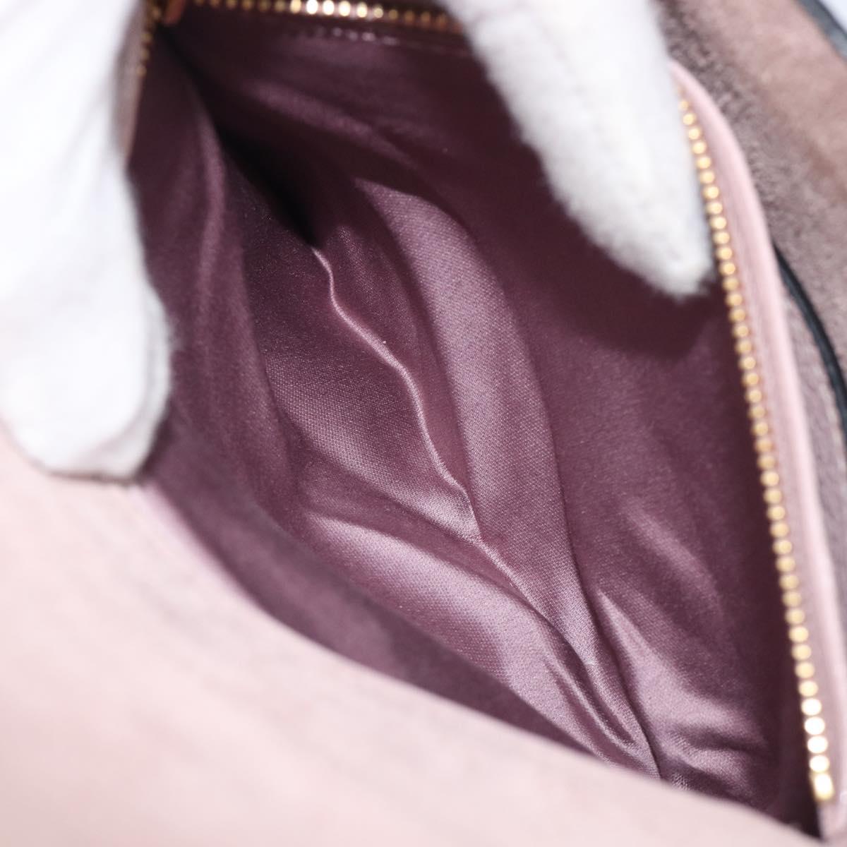 Miu Miu Madras Bijoux Shoulder Bag Leather Pink Gold Auth ka6350V