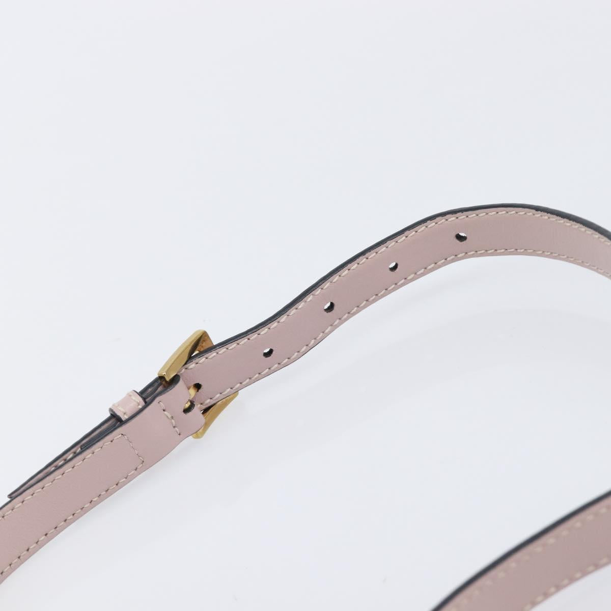 Miu Miu Madras Bijoux Shoulder Bag Leather Pink Gold Auth ka6350V