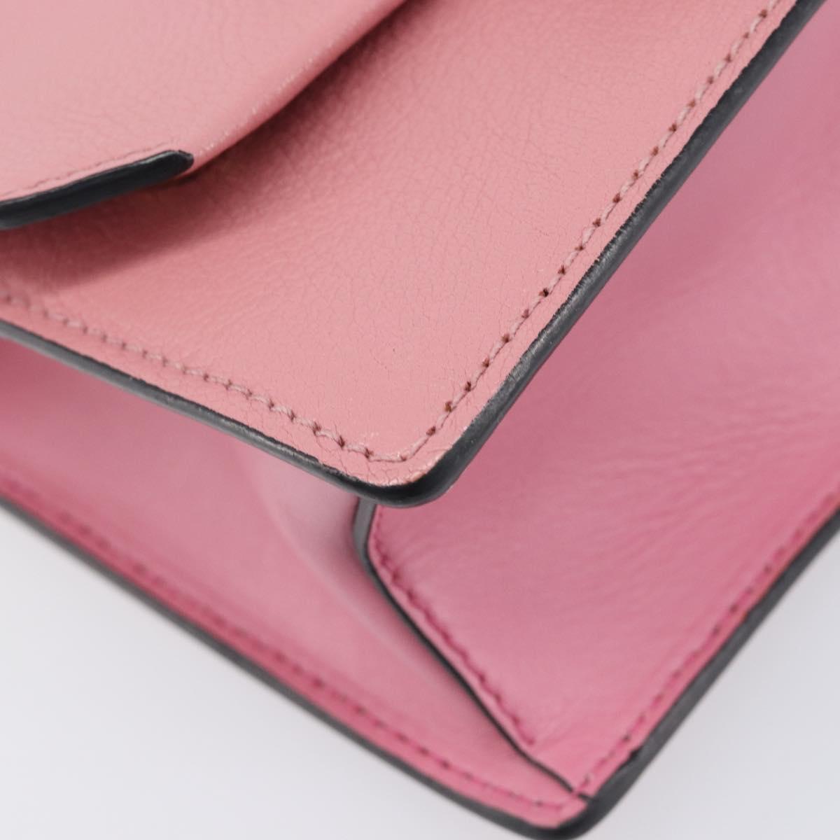 Miu Miu Madras Bijoux Shoulder Bag Leather Pink Gold Auth ka6353V