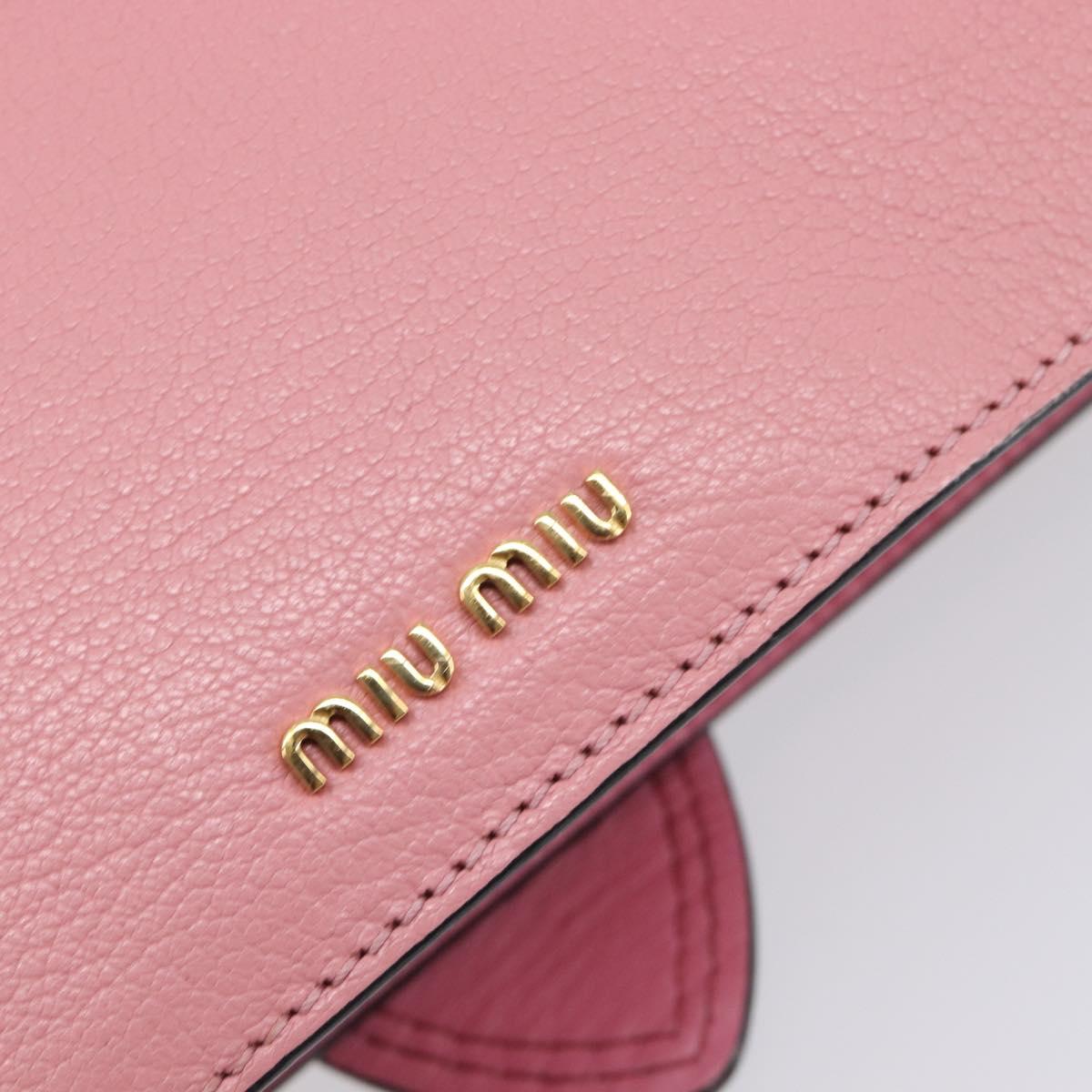 Miu Miu Madras Bijoux Shoulder Bag Leather Pink Gold Auth ka6353V