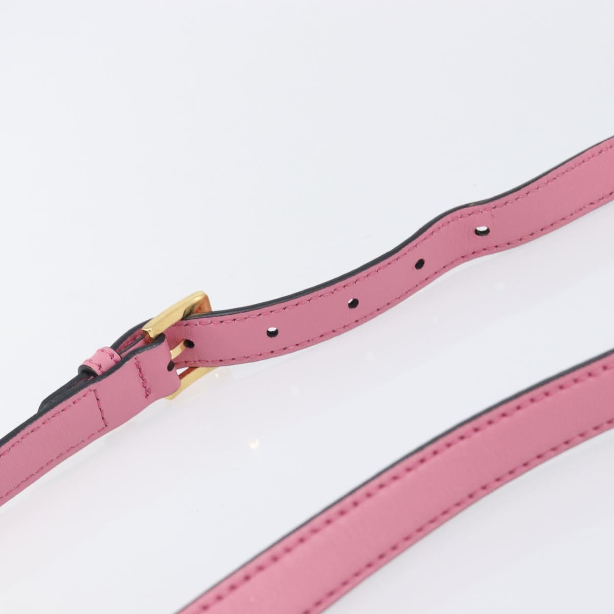 Miu Miu Madras Bijoux Shoulder Bag Leather Pink Gold Auth ka6353V