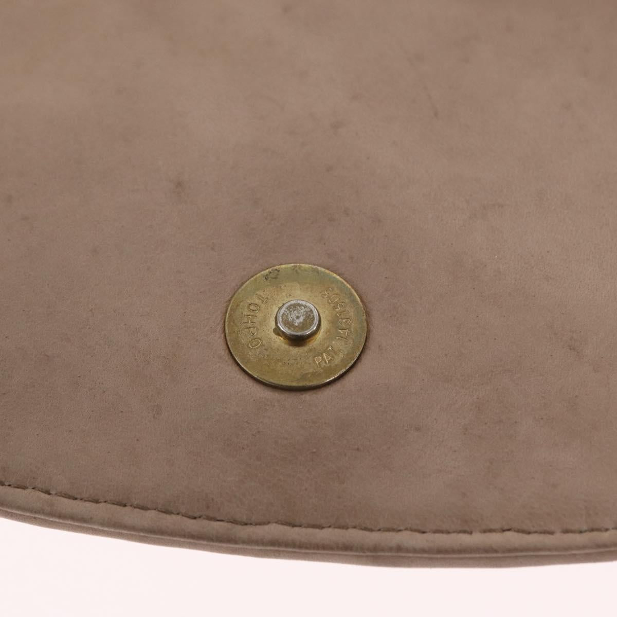 BOTTEGA VENETA INTRECCIATO Shoulder Bag Leather Beige Gold Auth ka6354