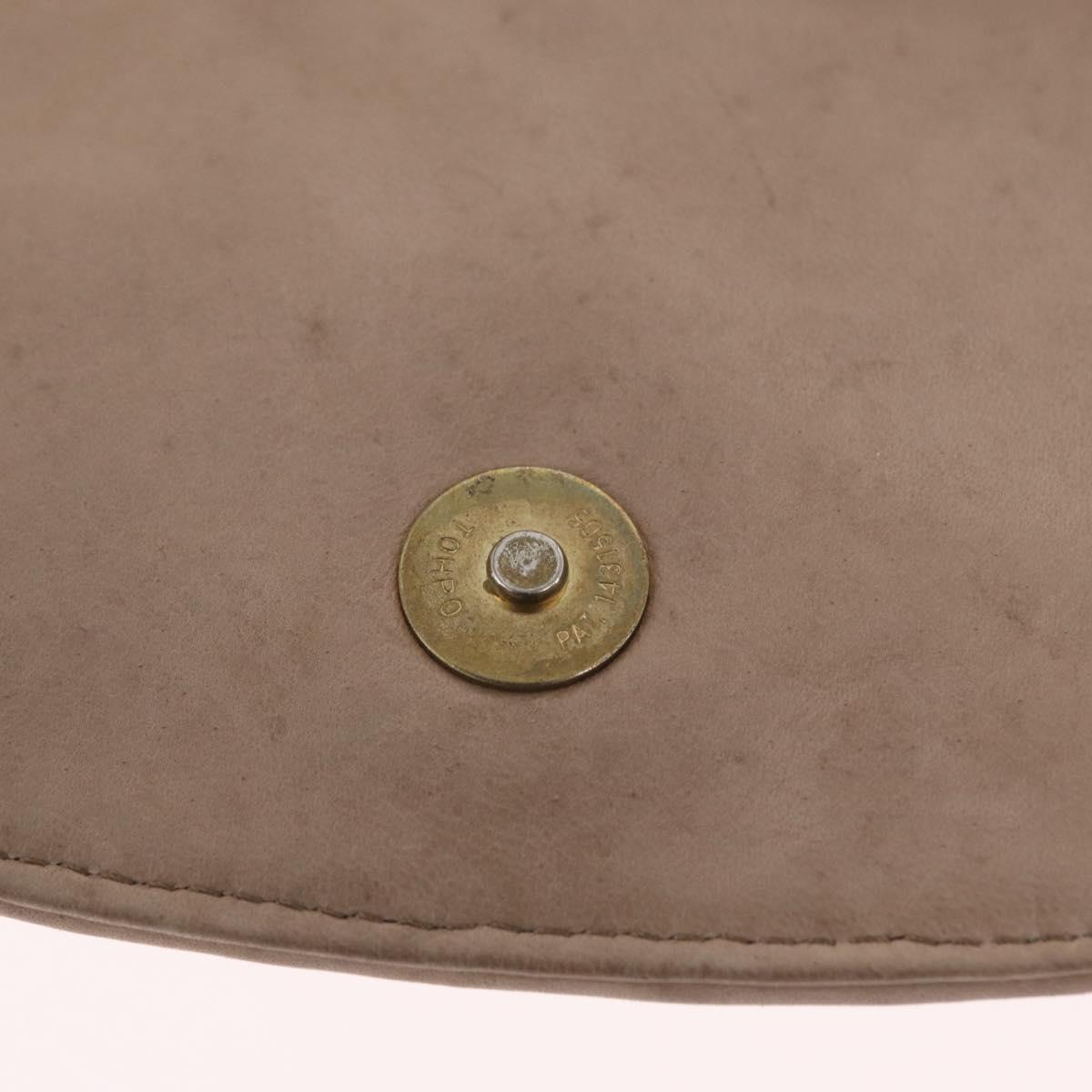 BOTTEGA VENETA INTRECCIATO Shoulder Bag Leather Beige Gold Auth ka6354
