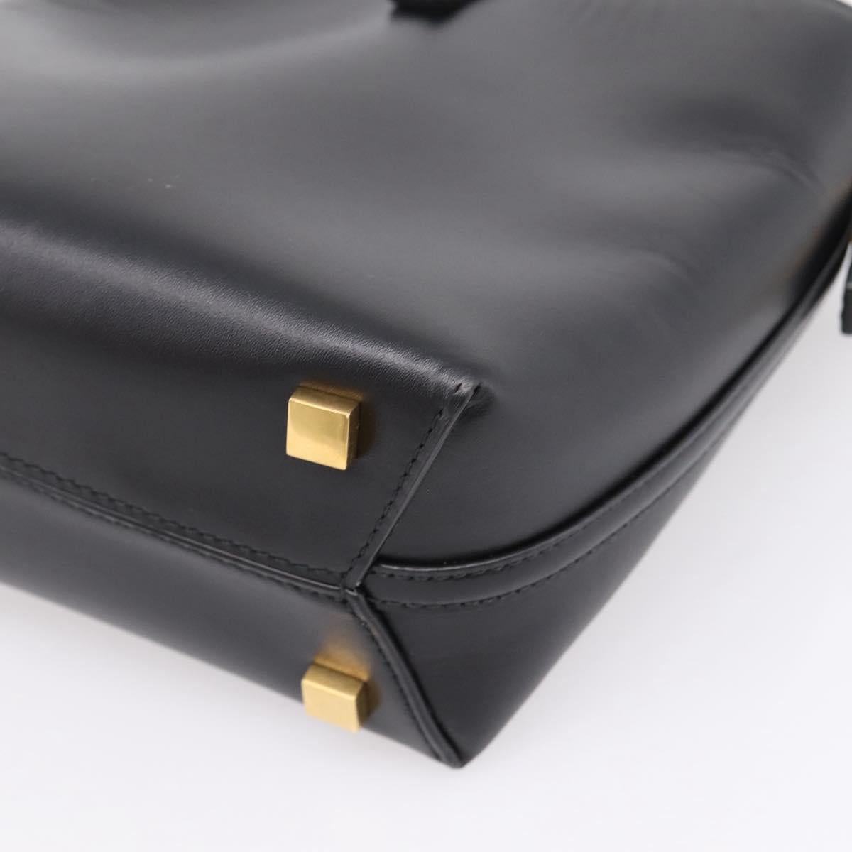SAINT LAURENT Hand Bag Leather 2way Black Gold Auth ka6358M