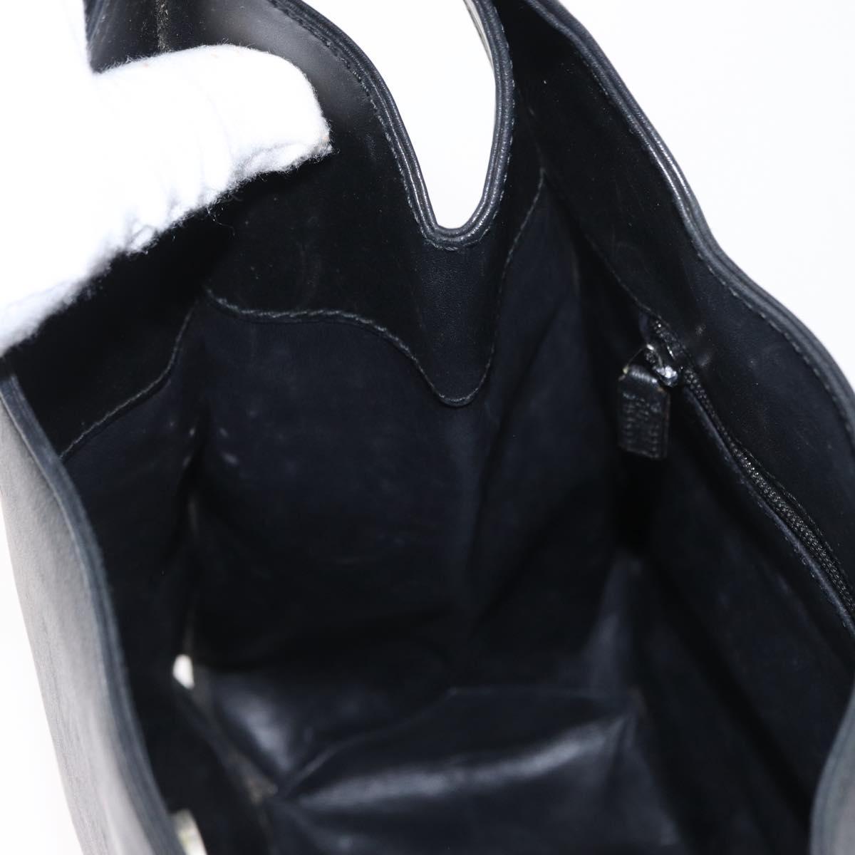 GUCCI Shoulder Bag Leather Black Silver 001 3167 Auth ka636