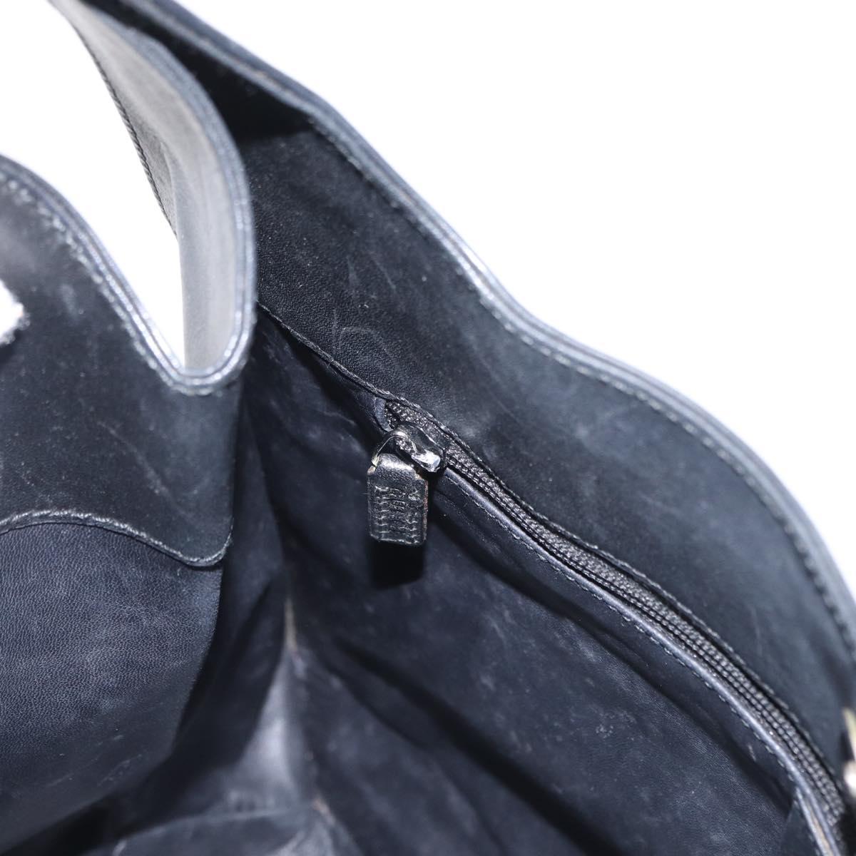 GUCCI Shoulder Bag Leather Black Silver 001 3167 Auth ka636