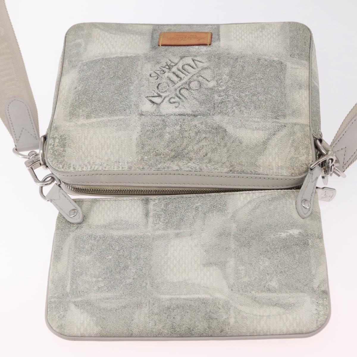 LOUIS VUITTON Damier Salt Trio Messenger Bag White N50068 LV Auth ka6360