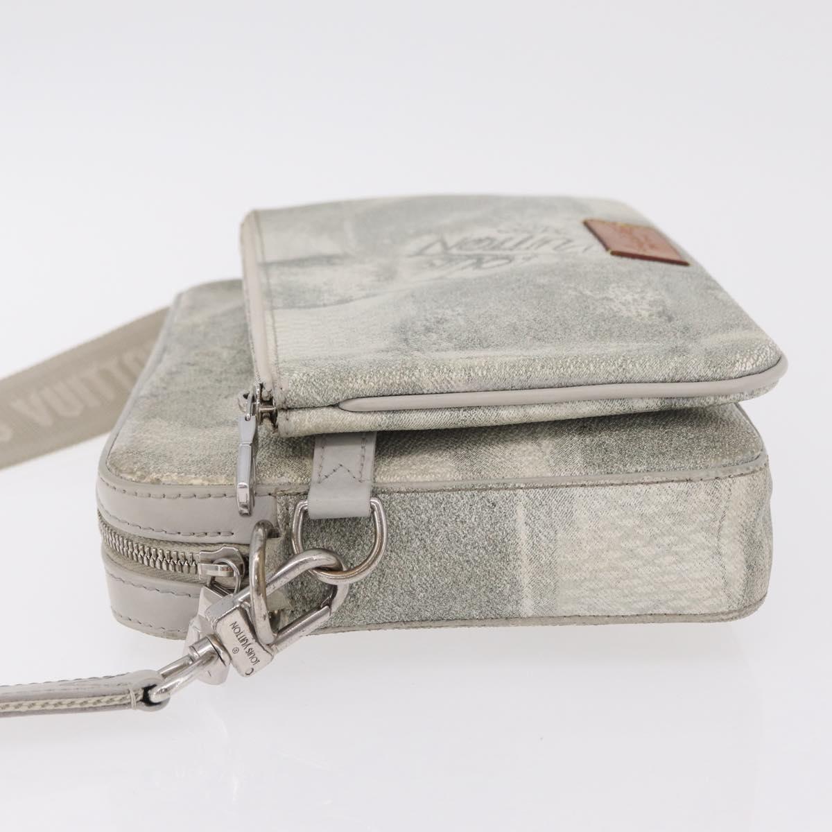 LOUIS VUITTON Damier Salt Trio Messenger Bag White N50068 LV Auth ka6360
