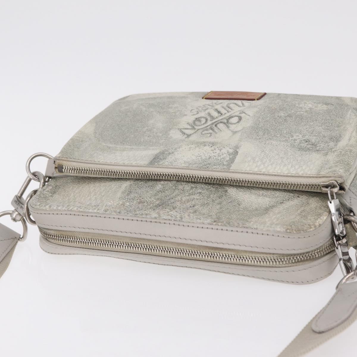 LOUIS VUITTON Damier Salt Trio Messenger Bag White N50068 LV Auth ka6360
