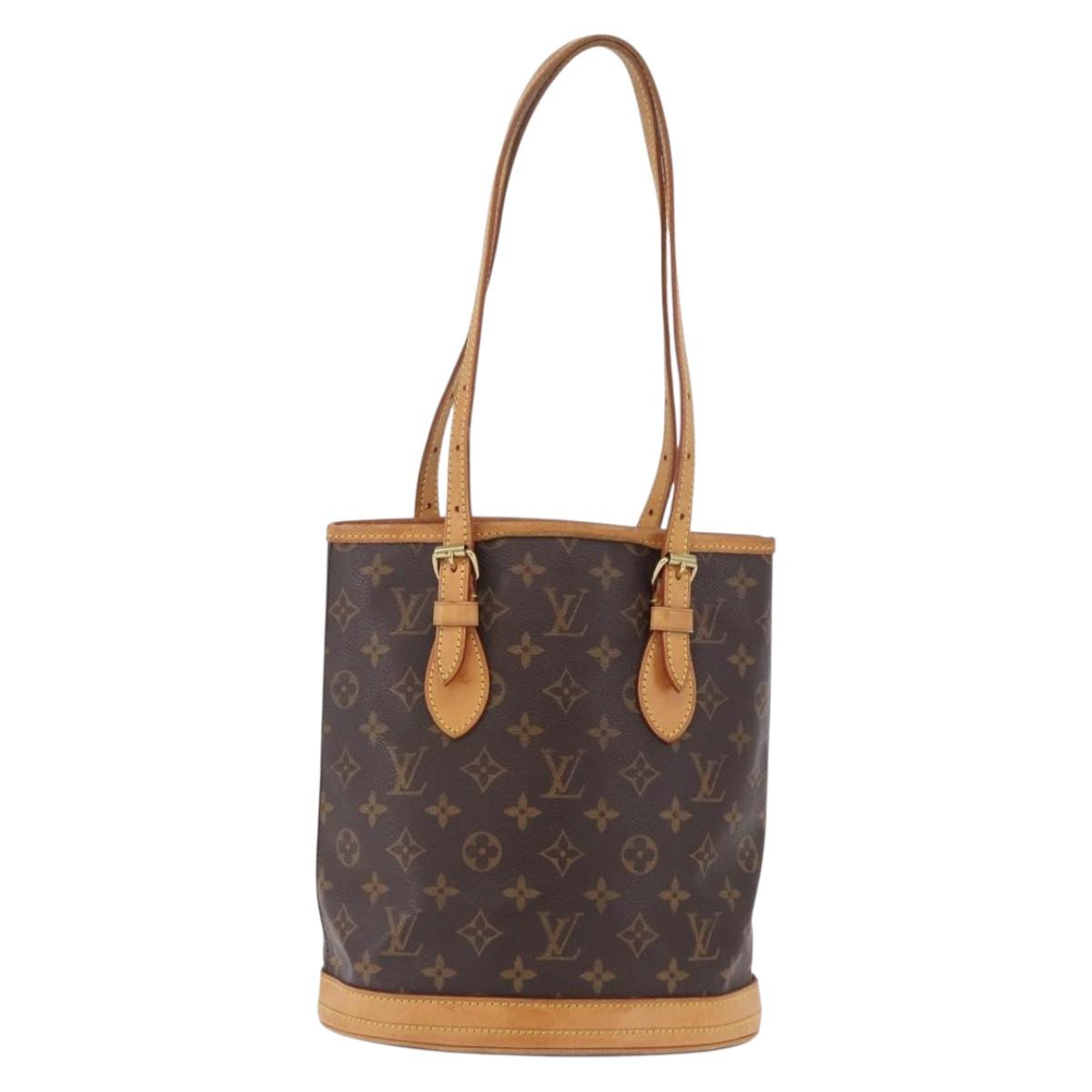 LOUIS VUITTON Monogram Bucket PM Shoulder Bag M42238 LV Auth ka6361