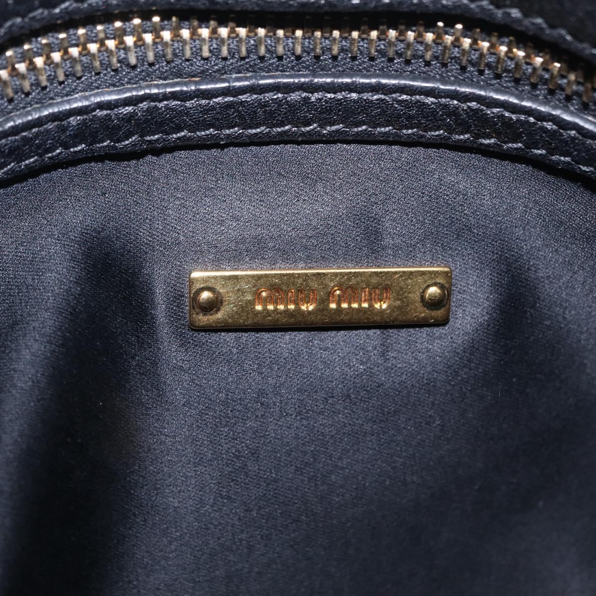 Miu Miu Shoulder Bag Leather Black Gold Auth ka6362