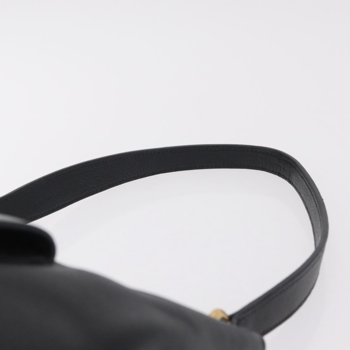 Miu Miu Shoulder Bag Leather Black Gold Auth ka6362