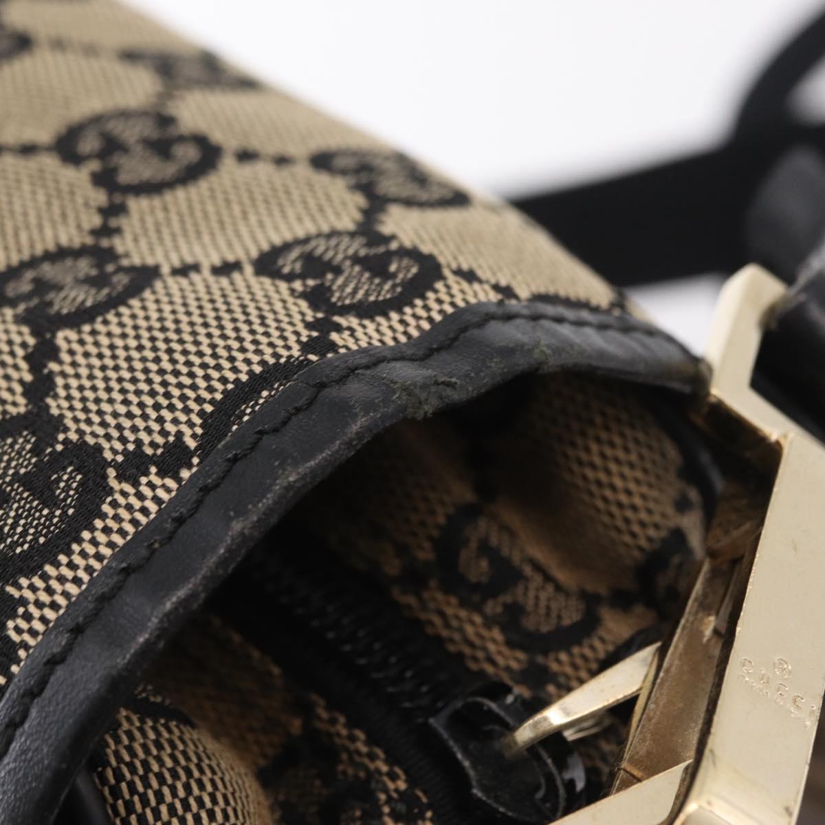 GUCCI GG Canvas Shoulder Bag Beige Gold 019 0375 Auth ka6364