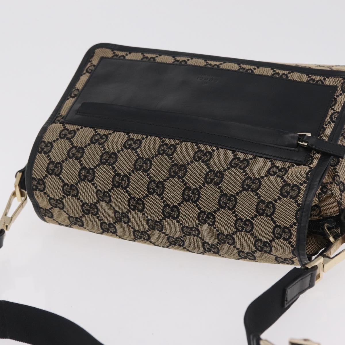 GUCCI GG Canvas Shoulder Bag Beige Gold 019 0375 Auth ka6364