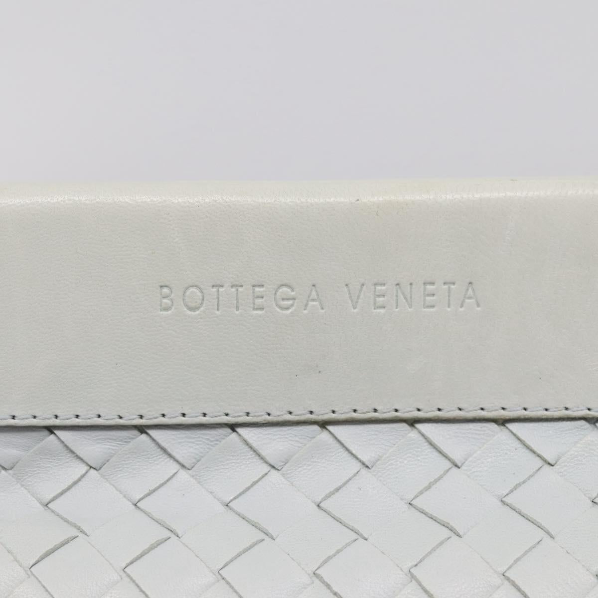 BOTTEGA VENETA INTRECCIATO Shoulder Bag Leather Light Blue Gold Auth ka6365