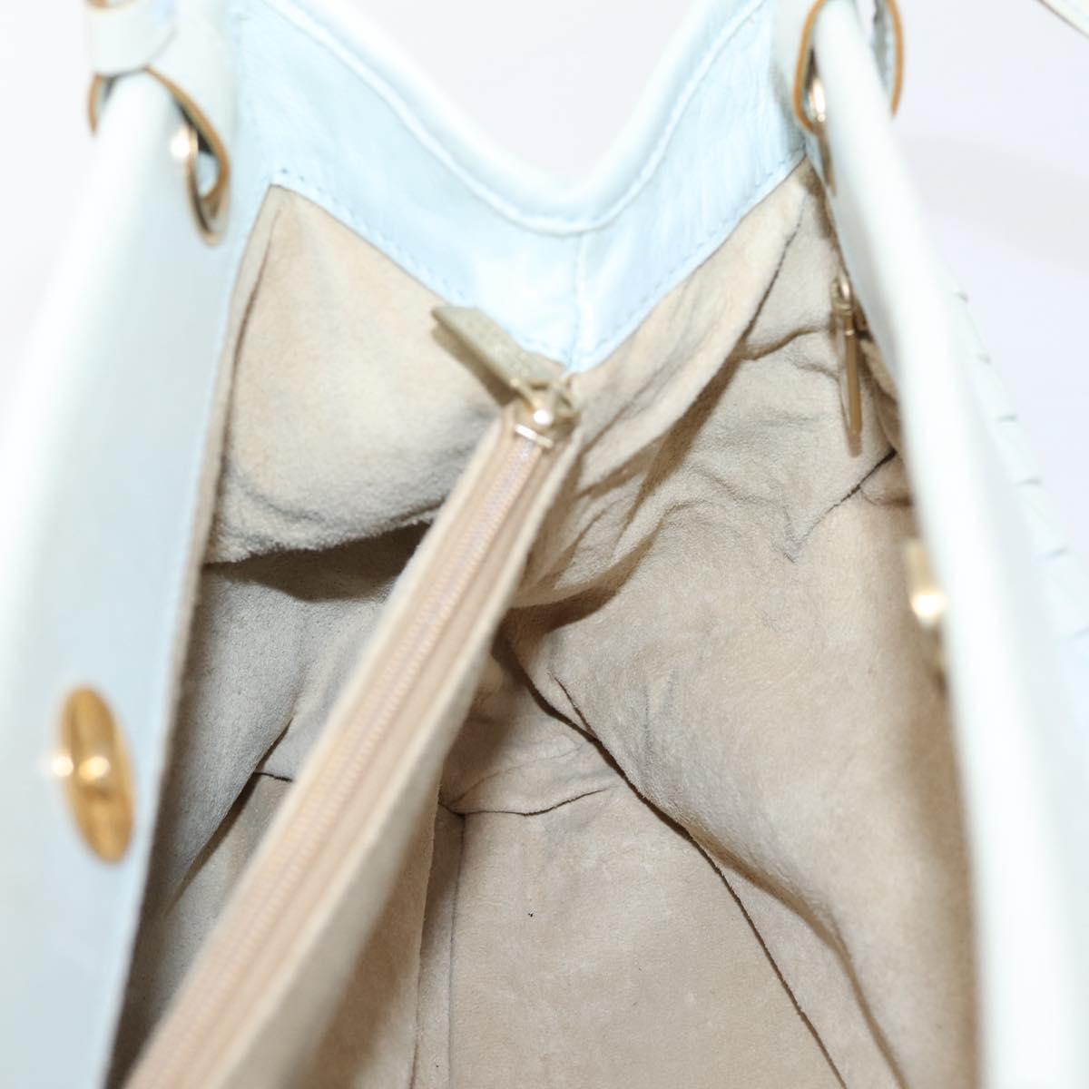 BOTTEGA VENETA INTRECCIATO Shoulder Bag Leather Light Blue Gold Auth ka6365