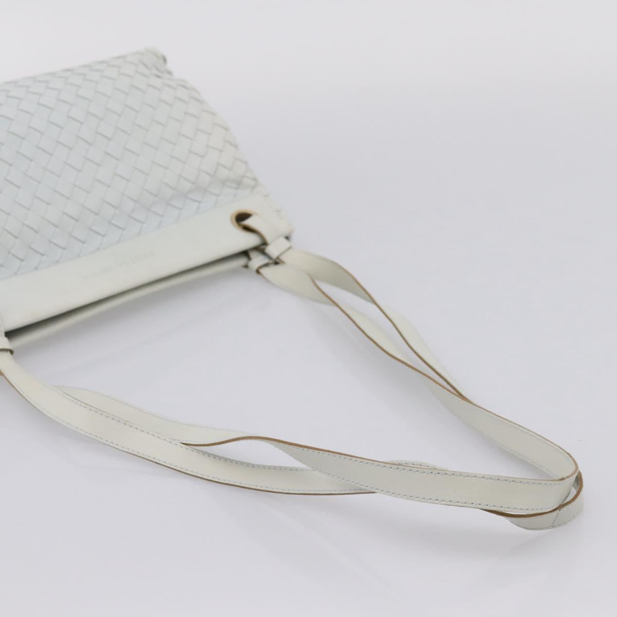 BOTTEGA VENETA INTRECCIATO Shoulder Bag Leather Light Blue Gold Auth ka6365