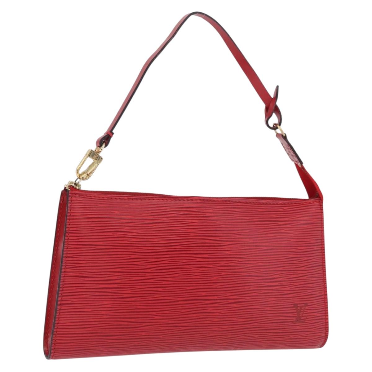LOUIS VUITTON Epi Pochette Accessoires Accessory Pouch Red M52987 LV Auth ka6369
