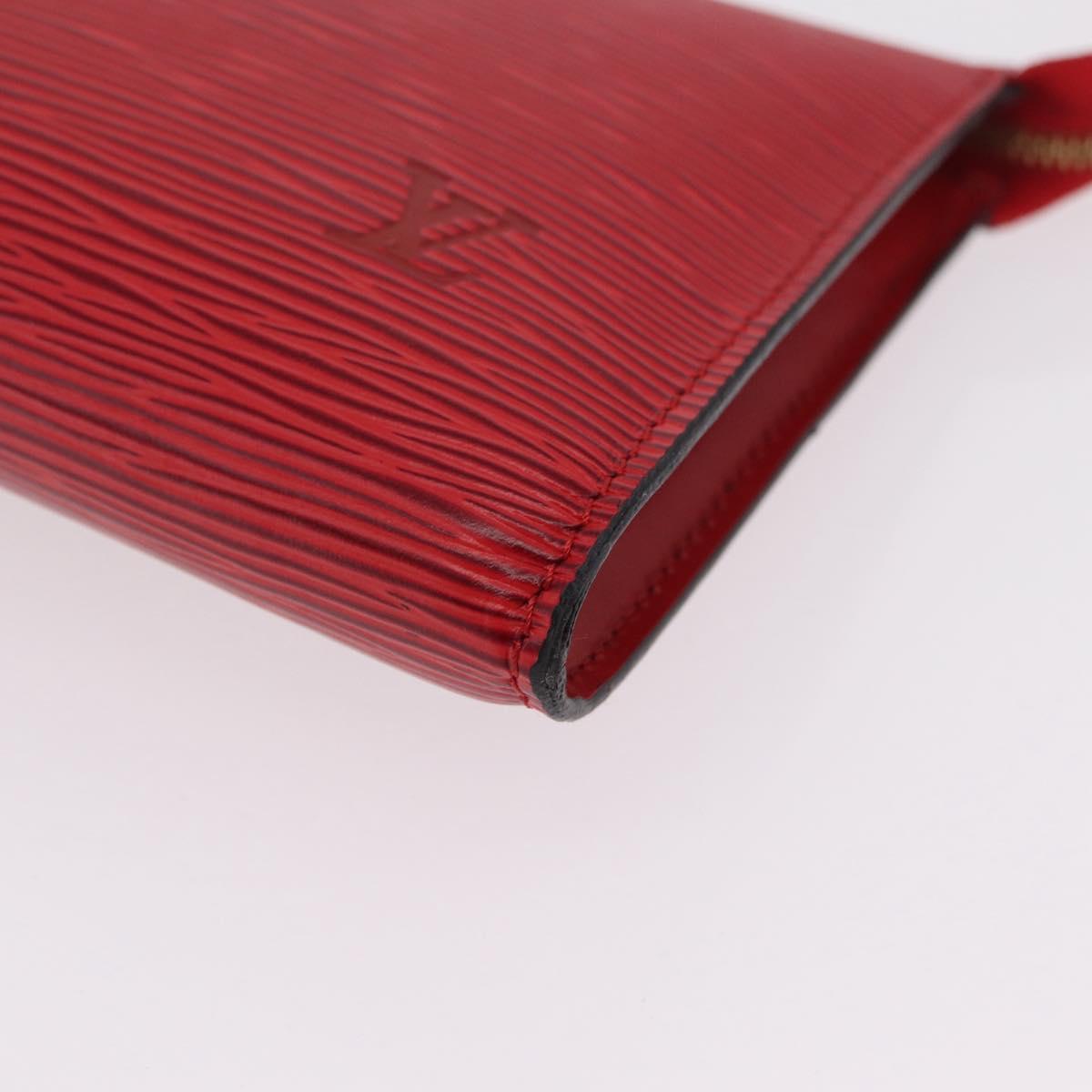 LOUIS VUITTON Epi Pochette Accessoires Accessory Pouch Red M52987 LV Auth ka6369