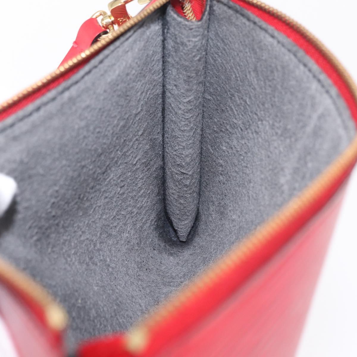 LOUIS VUITTON Epi Pochette Accessoires Accessory Pouch Red M52987 LV Auth ka6369