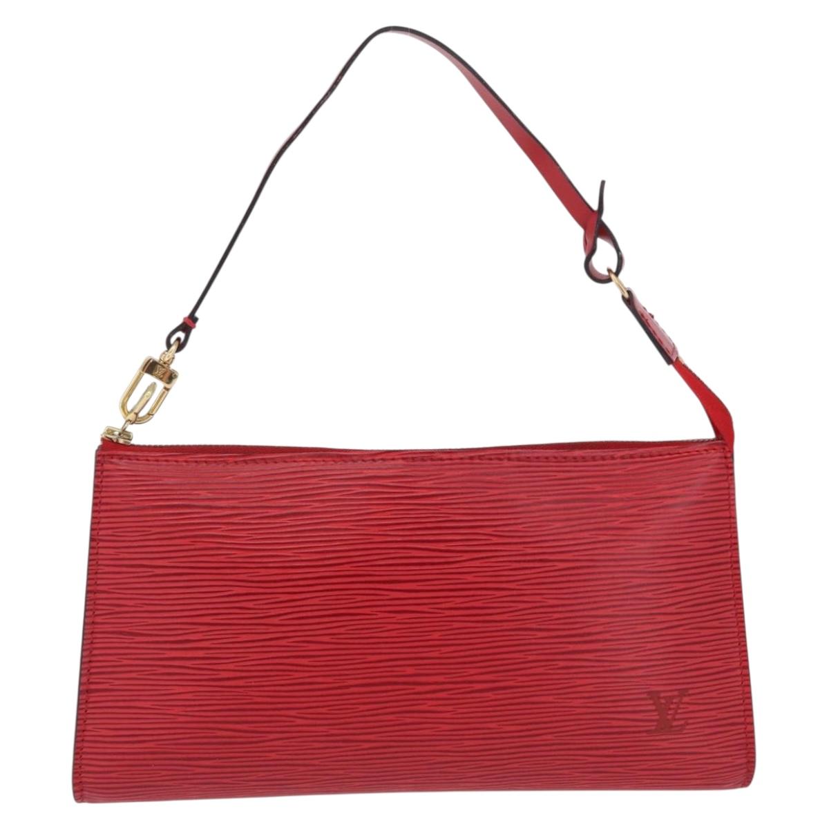LOUIS VUITTON Epi Pochette Accessoires Accessory Pouch Red M52987 LV Auth ka6369